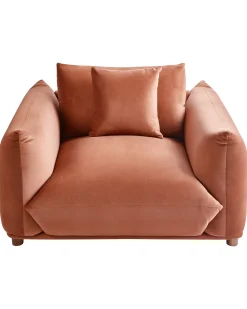 Poltrona LUVOS Velluto Marrone dorato