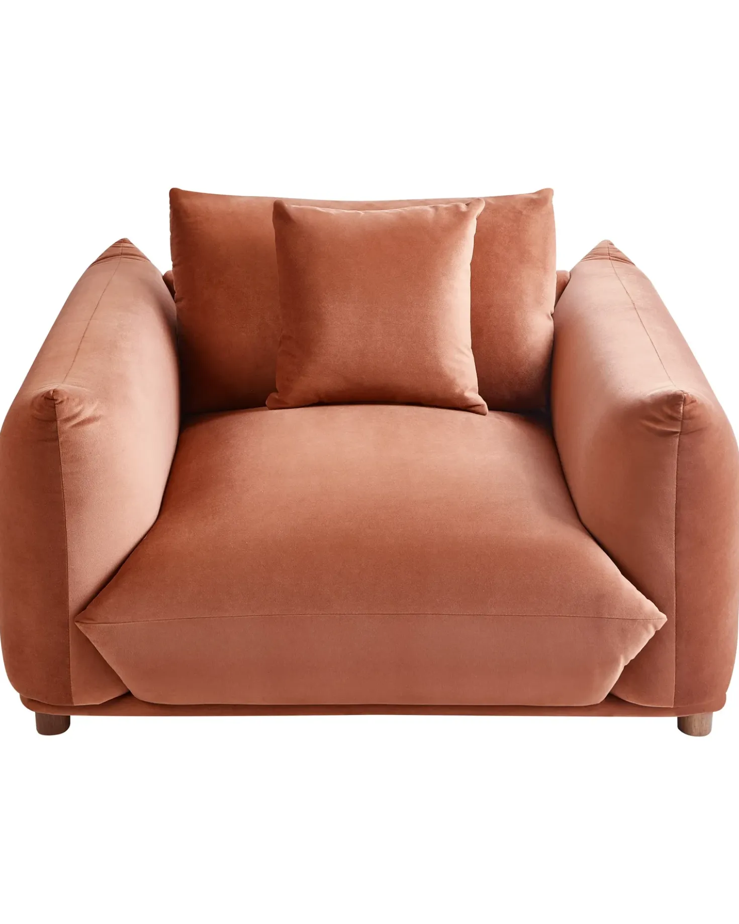 Poltrona LUVOS Velluto Marrone dorato