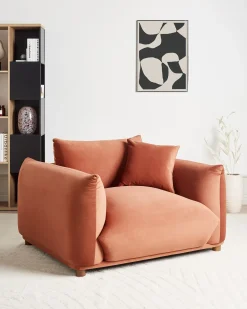 Poltrona LUVOS Velluto Marrone dorato