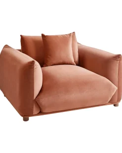 Poltrona LUVOS Velluto Marrone dorato