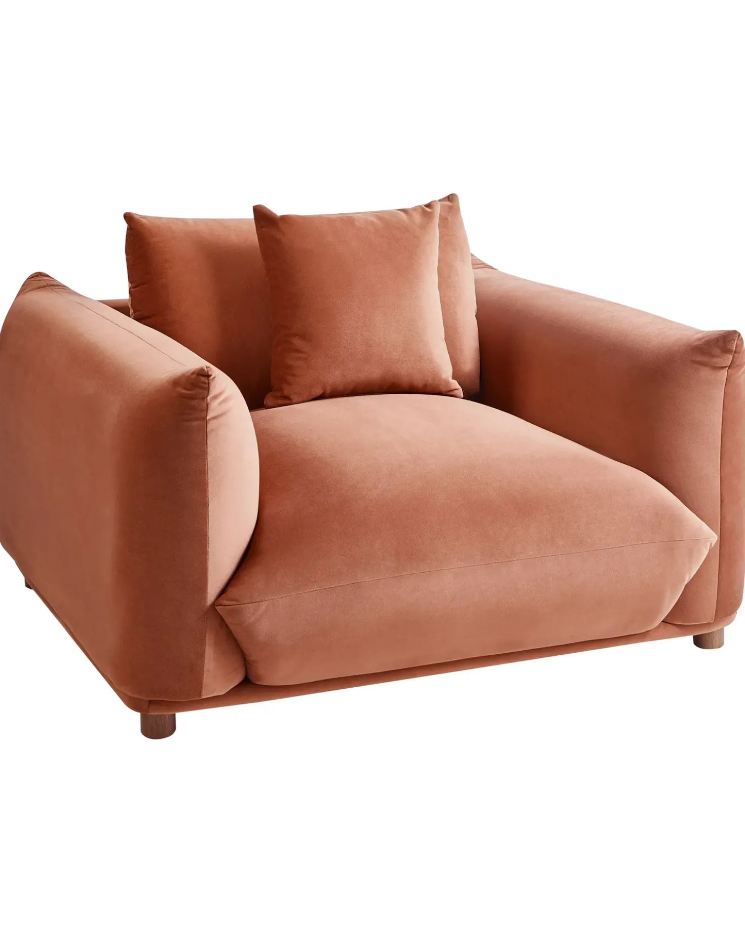 Poltrona LUVOS Velluto Marrone dorato