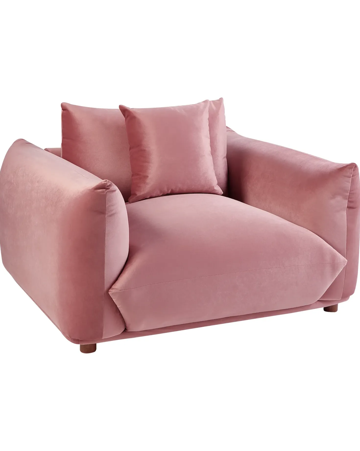 Poltrona LUVOS Velluto Rosa