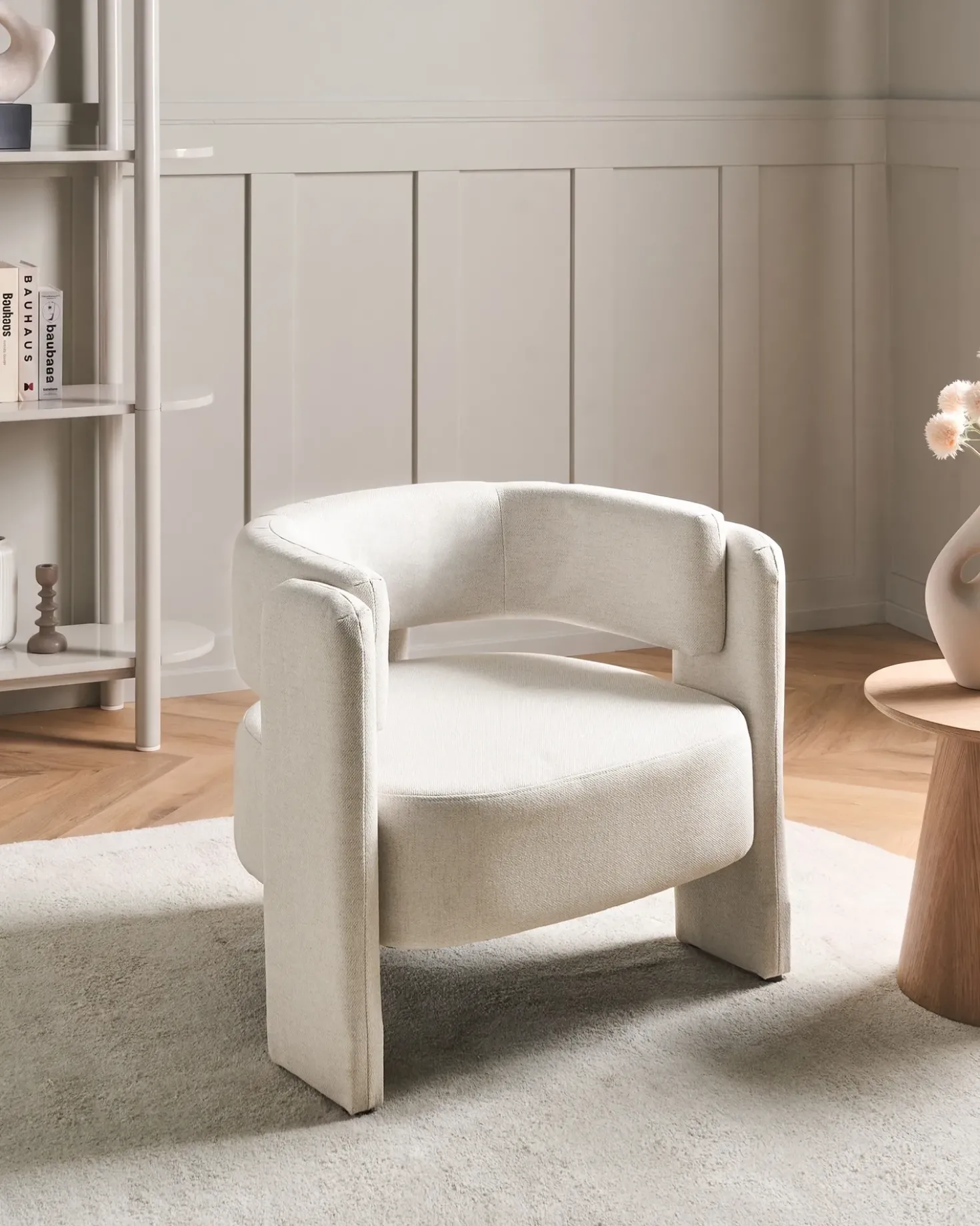 Poltrona MAGGEBY Tessuto Bianco sporco