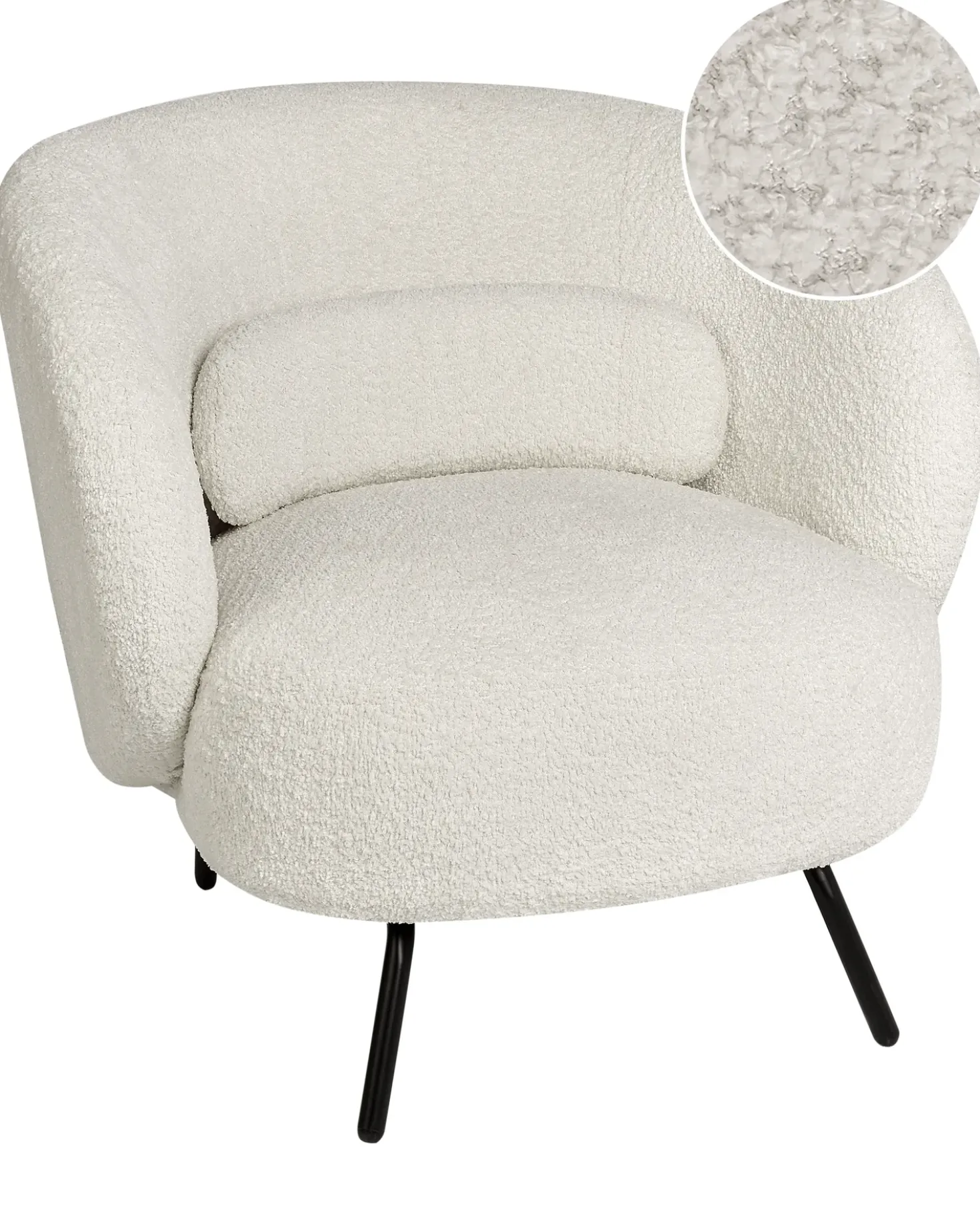 Poltrona MAKELA Bouclé Bianco sporco