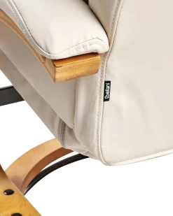Poltrona massaggiante FORCE con poggiapiedi Pelle sintetica Beige chiaro