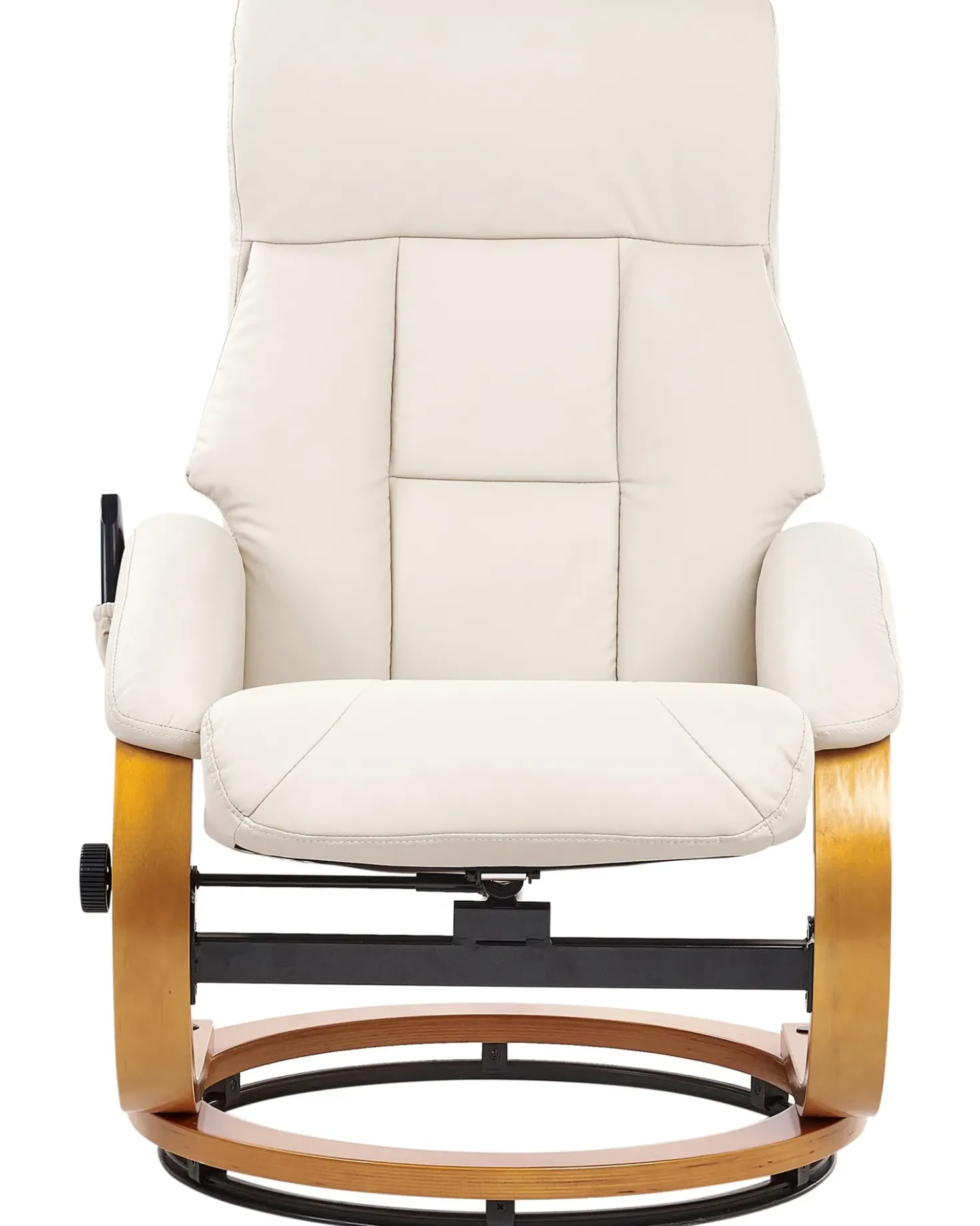 Poltrona massaggiante FORCE con poggiapiedi Pelle sintetica Beige chiaro