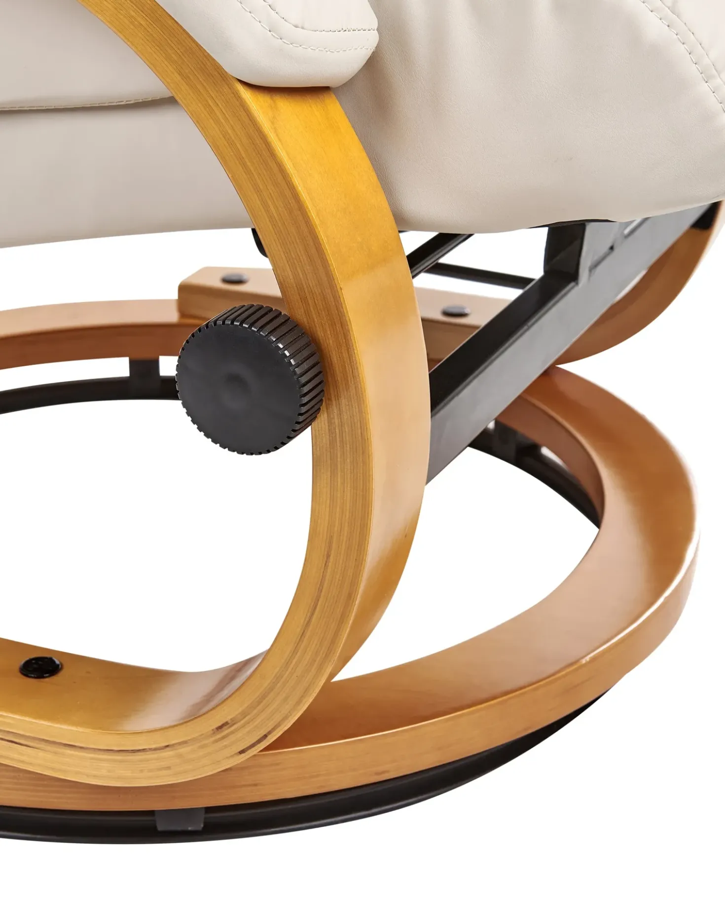 Poltrona massaggiante FORCE con poggiapiedi Pelle sintetica Beige chiaro