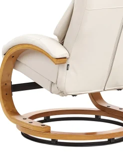 Poltrona massaggiante FORCE con poggiapiedi Pelle sintetica Beige chiaro