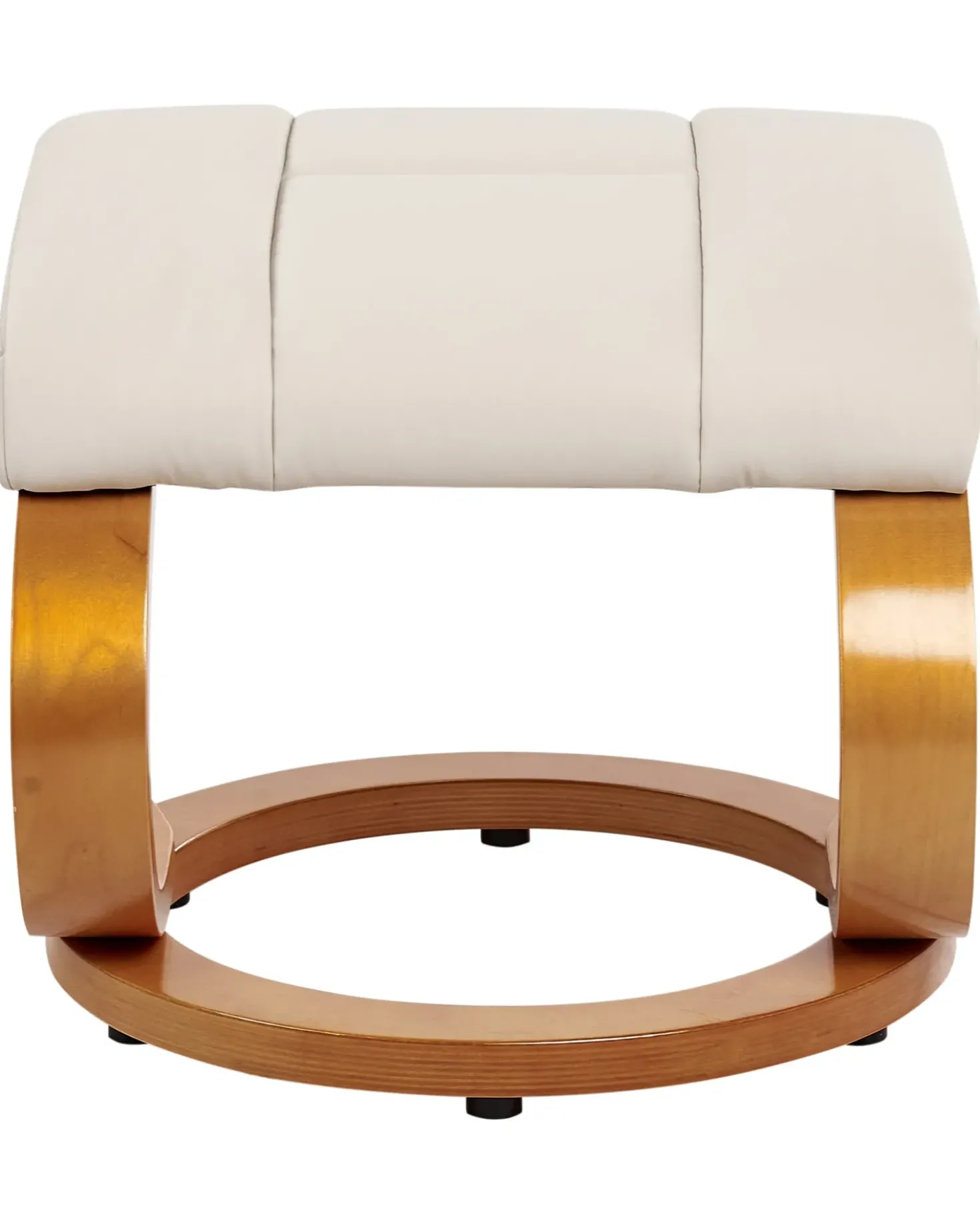 Poltrona massaggiante FORCE con poggiapiedi Pelle sintetica Beige chiaro