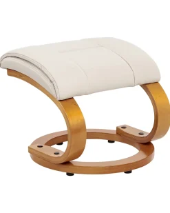 Poltrona massaggiante FORCE con poggiapiedi Pelle sintetica Beige chiaro