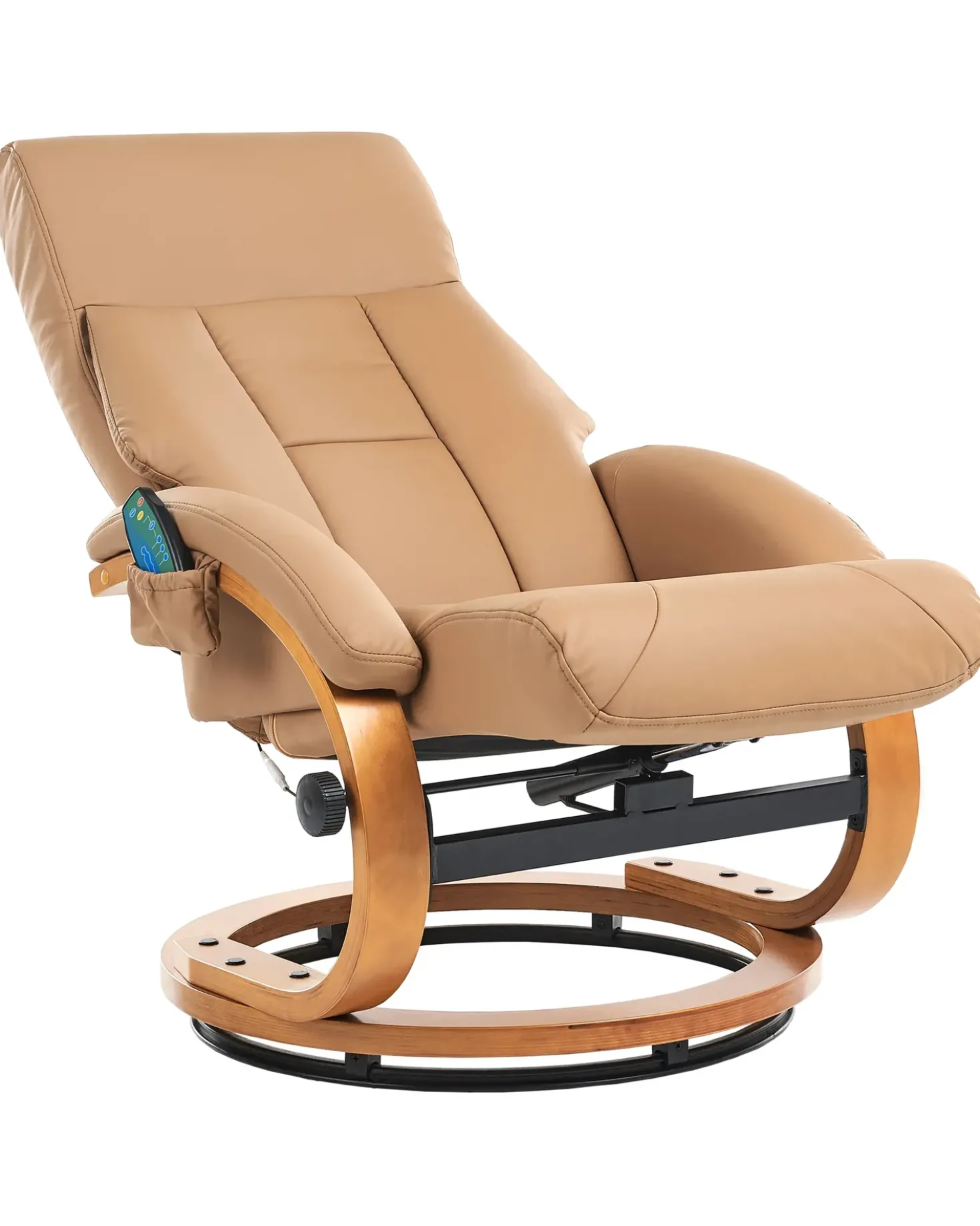 Poltrona massaggiante FORCE con poggiapiedi Pelle sintetica Beige sabbia