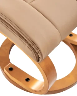 Poltrona massaggiante FORCE con poggiapiedi Pelle sintetica Beige sabbia