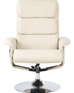 Poltrona massaggiante LEGEND con poggiapiedi Pelle sintetica Beige chiaro