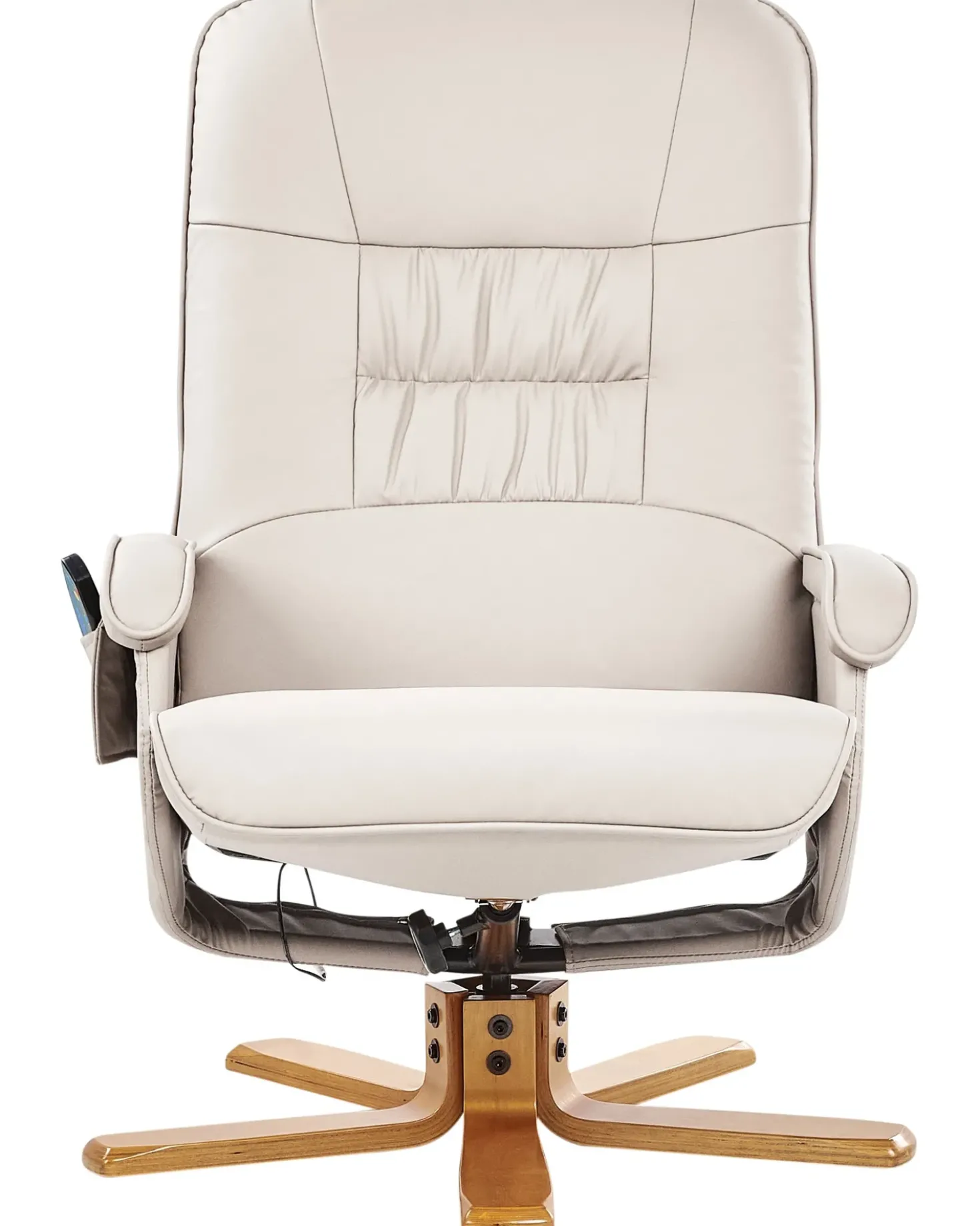 Poltrona massaggiante RELAXPRO con poggiapiedi Pelle sintetica Beige chiaro