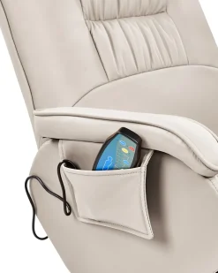 Poltrona massaggiante RELAXPRO con poggiapiedi Pelle sintetica Beige chiaro