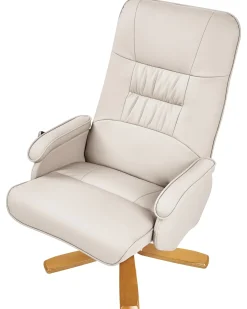 Poltrona massaggiante RELAXPRO con poggiapiedi Pelle sintetica Beige chiaro