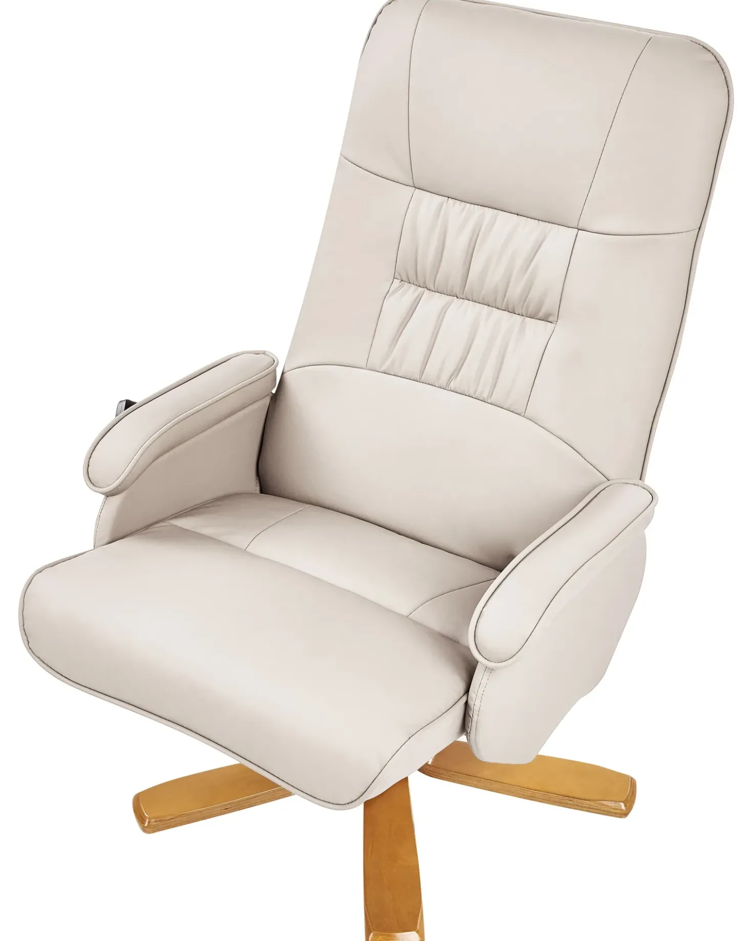 Poltrona massaggiante RELAXPRO con poggiapiedi Pelle sintetica Beige chiaro