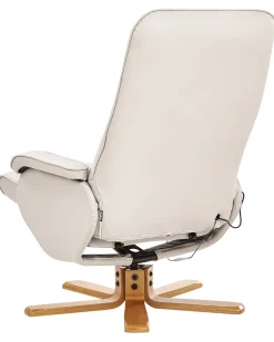 Poltrona massaggiante RELAXPRO con poggiapiedi Pelle sintetica Beige chiaro