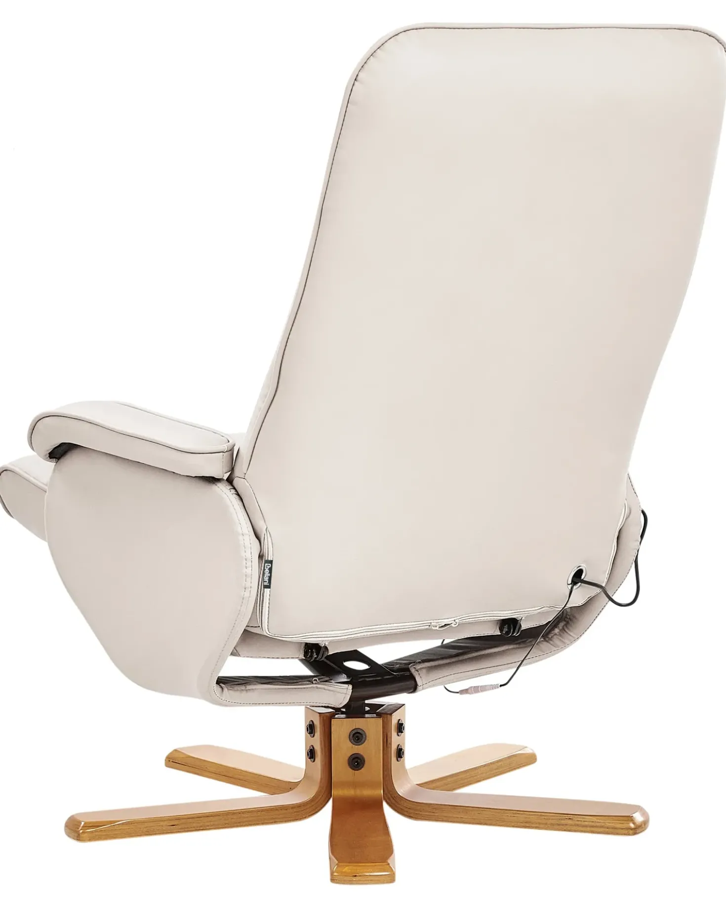 Poltrona massaggiante RELAXPRO con poggiapiedi Pelle sintetica Beige chiaro