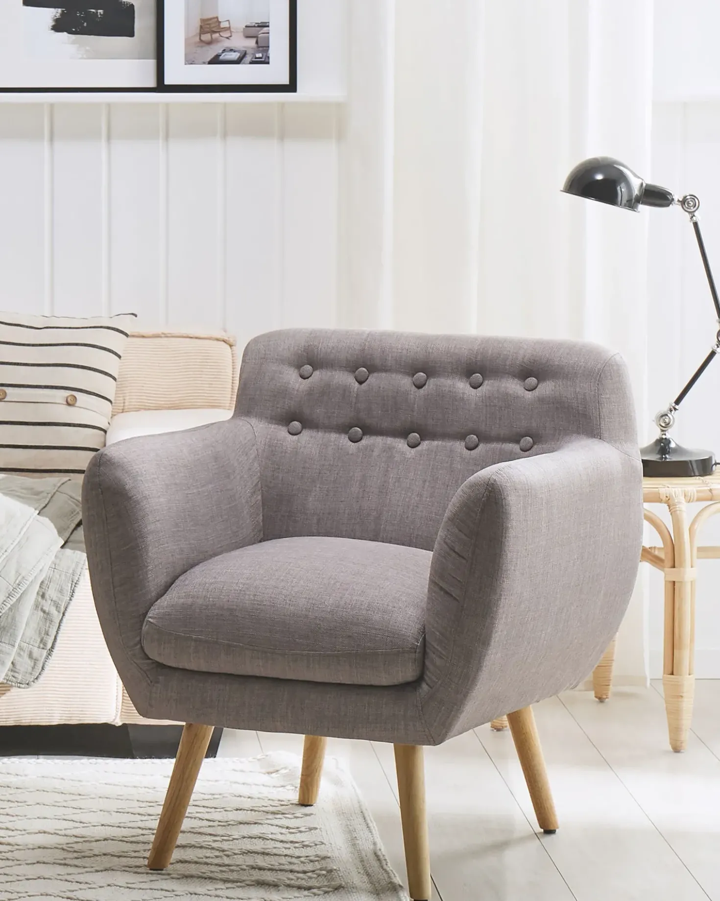 Poltrona MELBY Tessuto Grigio chiaro