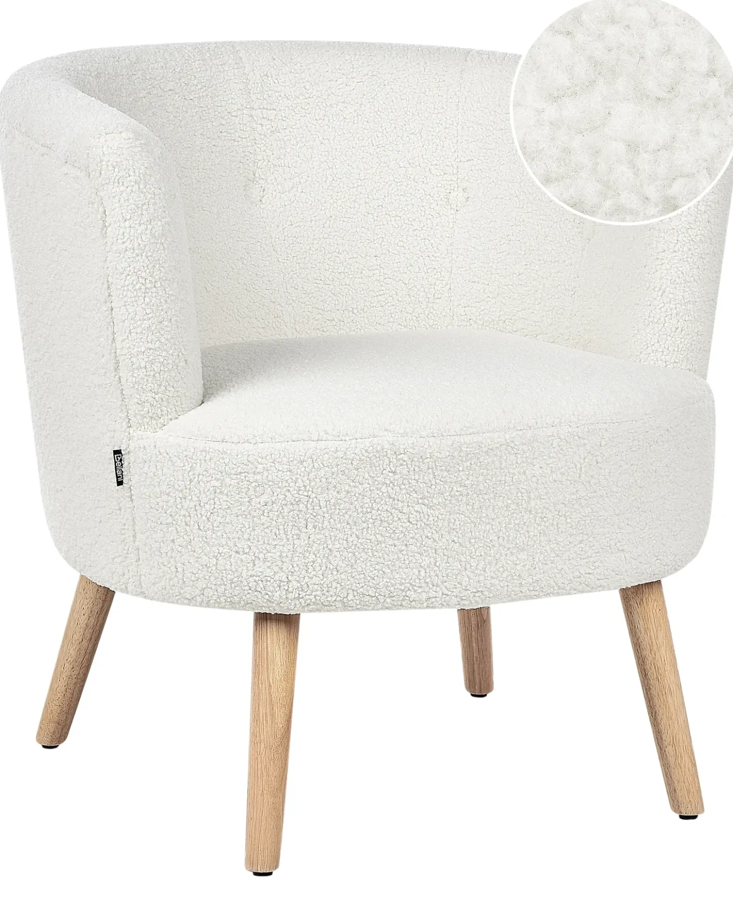 Poltrona ODENZEN Bouclé Bianco