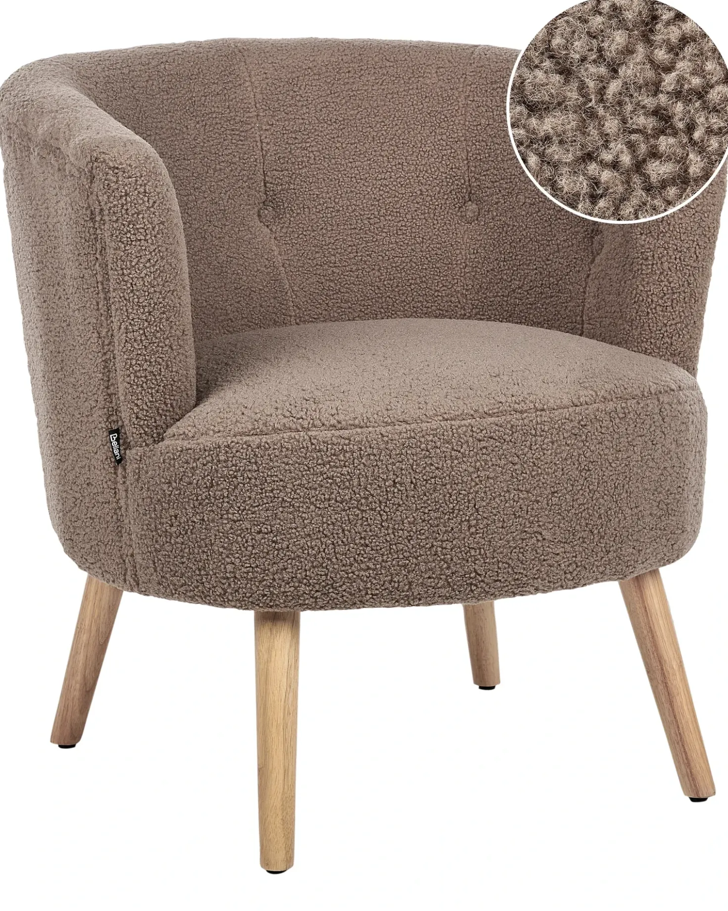 Poltrona ODENZEN Bouclé Marrone