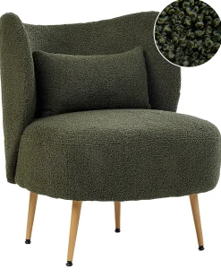 Poltrona OTSBY II con cuscino Bouclé Verde scuro
