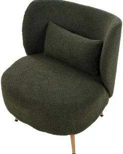 Poltrona OTSBY II con cuscino Bouclé Verde scuro