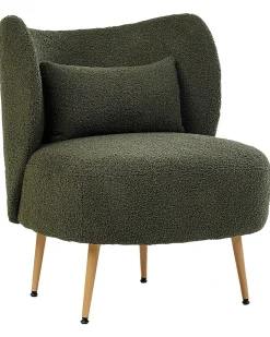 Poltrona OTSBY II con cuscino Bouclé Verde scuro