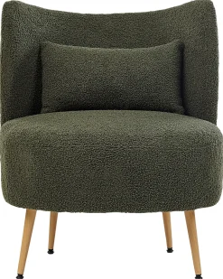 Poltrona OTSBY II con cuscino Bouclé Verde scuro