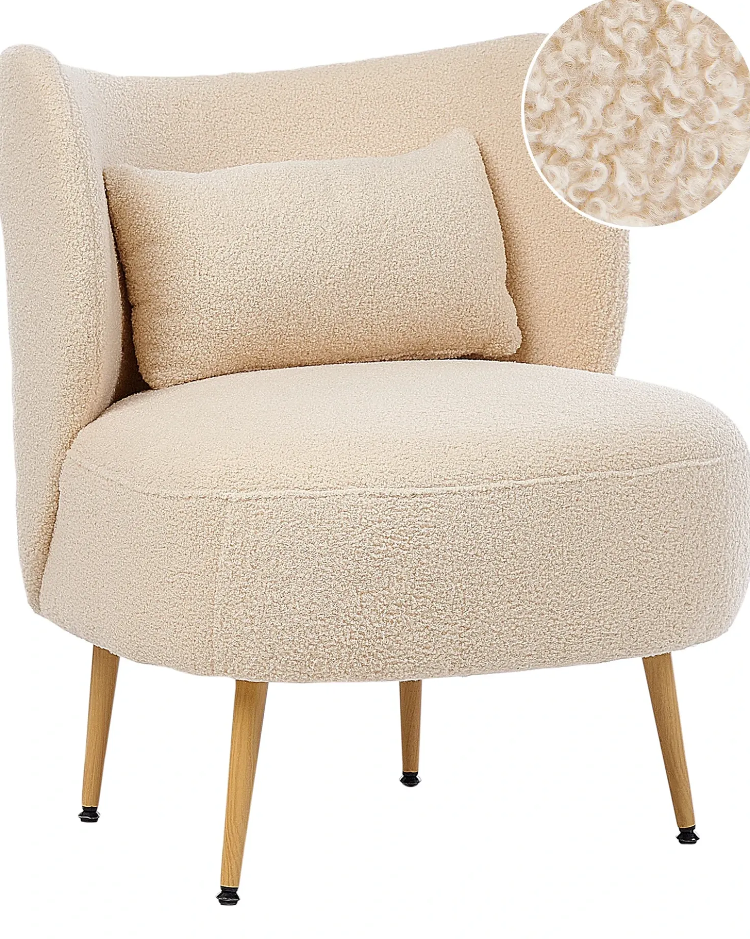 Poltrona OTSBY II con cuscino Bouclé Beige