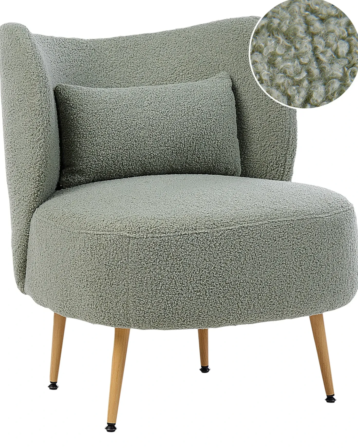 Poltrona OTSBY II con cuscino Bouclé Verde