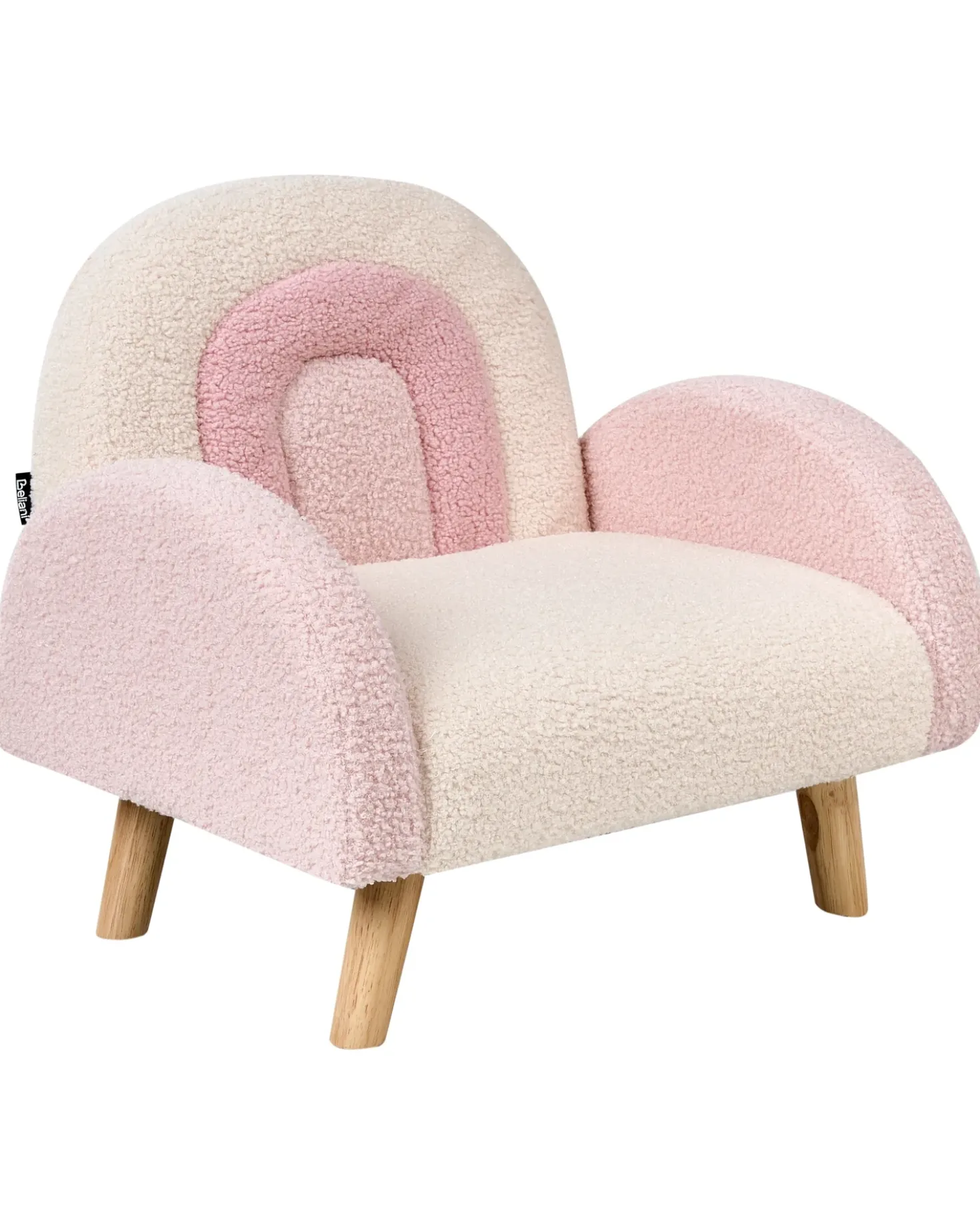 Poltrona per Bambini Arcobaleno OMBO Bouclé Rosa pastello