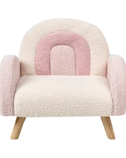 Poltrona per Bambini Arcobaleno OMBO Bouclé Rosa pastello