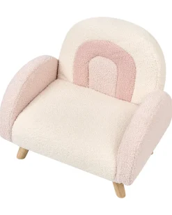 Poltrona per Bambini Arcobaleno OMBO Bouclé Rosa pastello