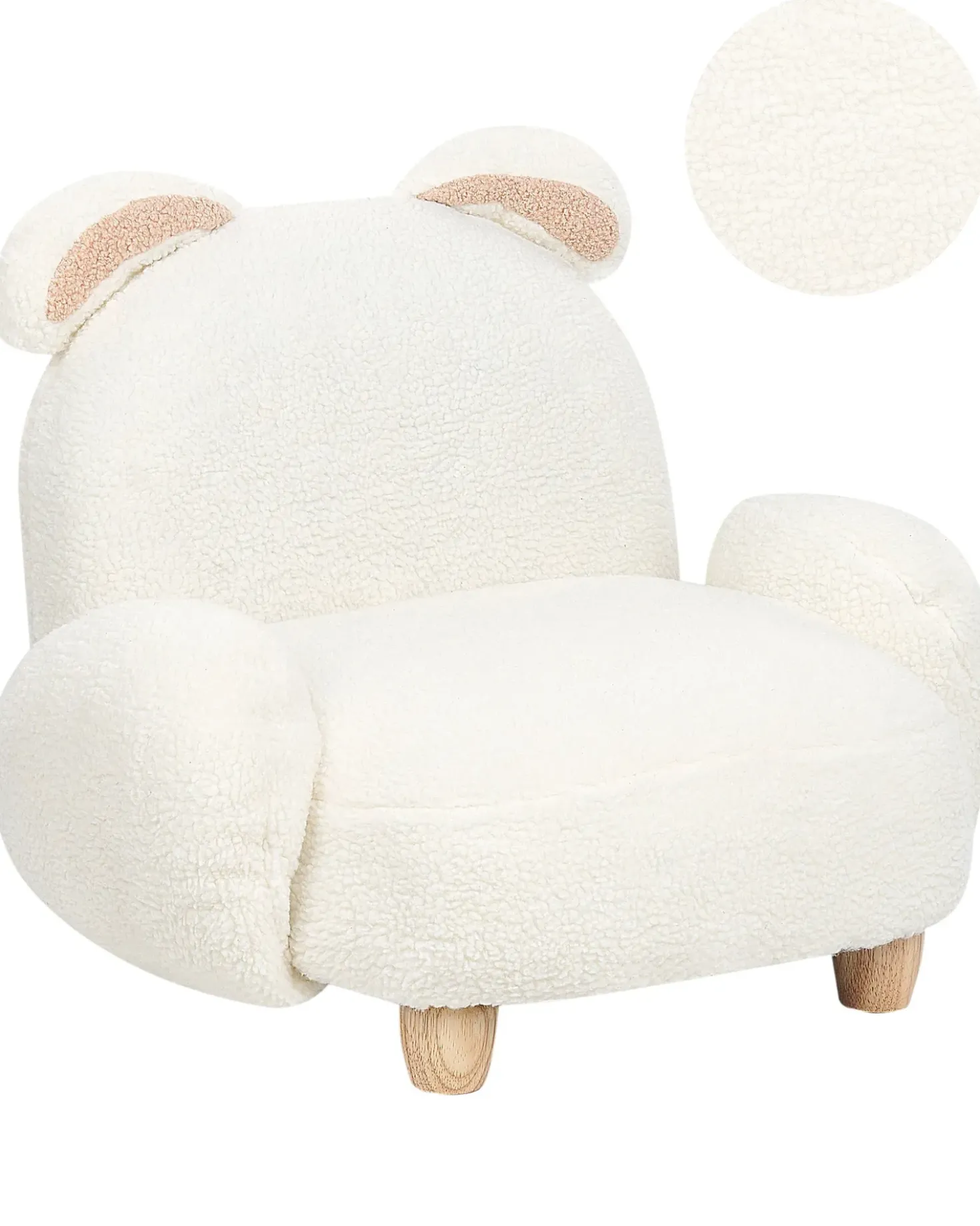 Poltrona per Bambini Coniglio KANNA Bouclé Bianco sporco