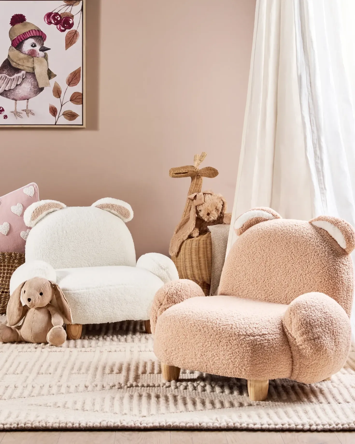 Poltrona per Bambini Coniglio KANNA Bouclé Beige
