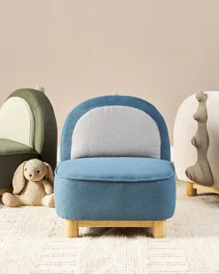 Poltrona per Bambini Dinosauro FABORG Tessuto Blu