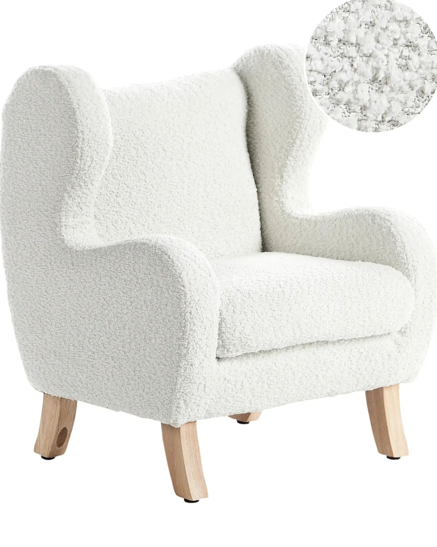 Poltrona per Bambini FARUM Bouclé Bianco sporco