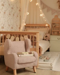 Poltrona per Bambini FARUM Bouclé Rosa