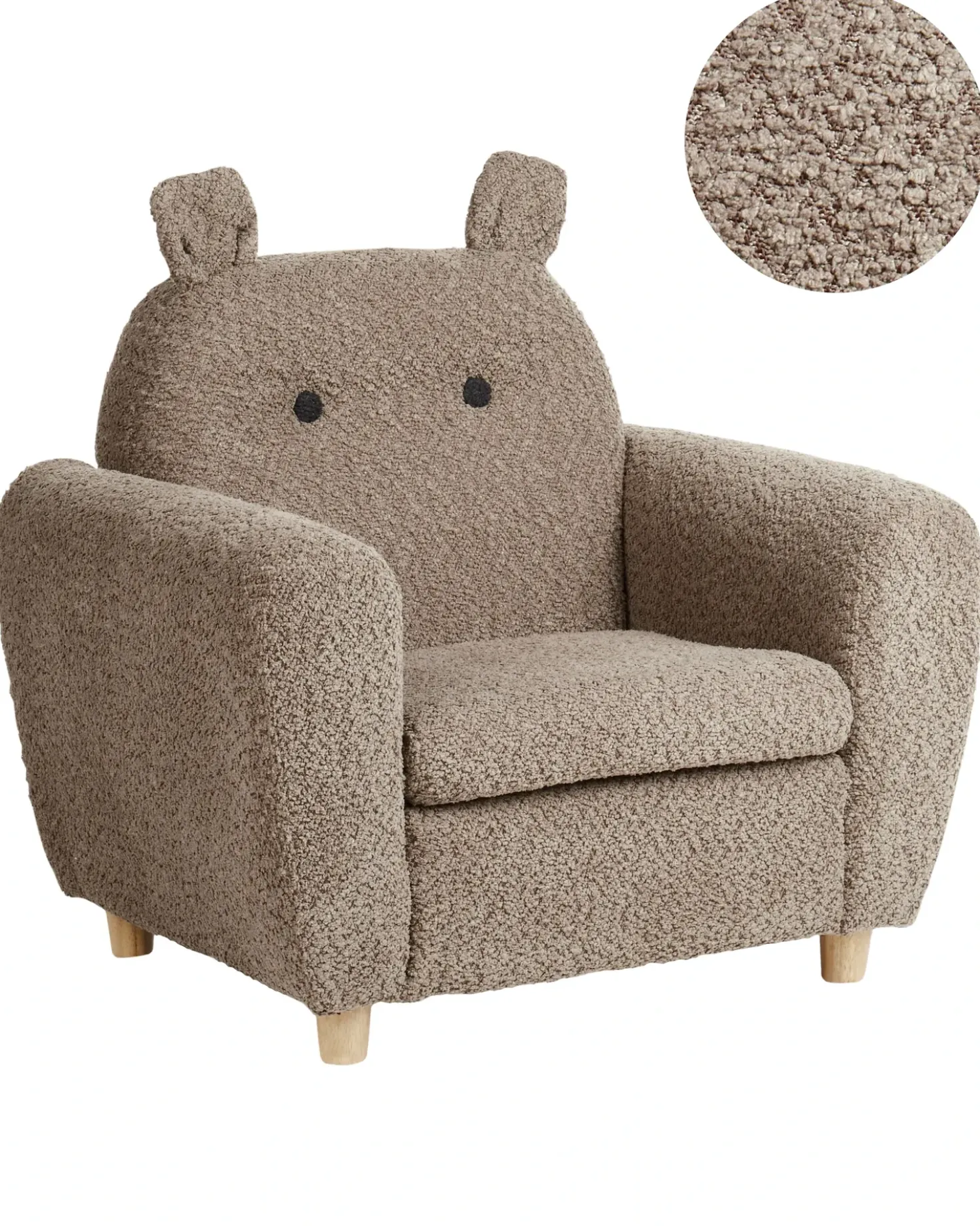 Poltrona per Bambini Ippopotamo MARIBO Bouclé Marrone