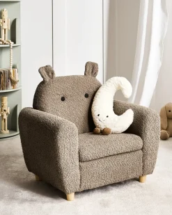 Poltrona per Bambini Ippopotamo MARIBO Bouclé Marrone