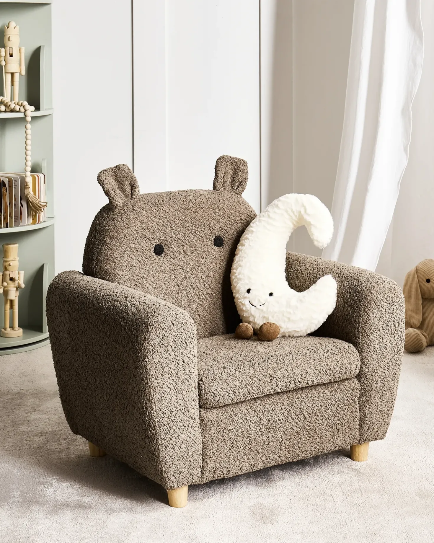 Poltrona per Bambini Ippopotamo MARIBO Bouclé Marrone