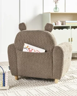 Poltrona per Bambini Ippopotamo MARIBO Bouclé Marrone