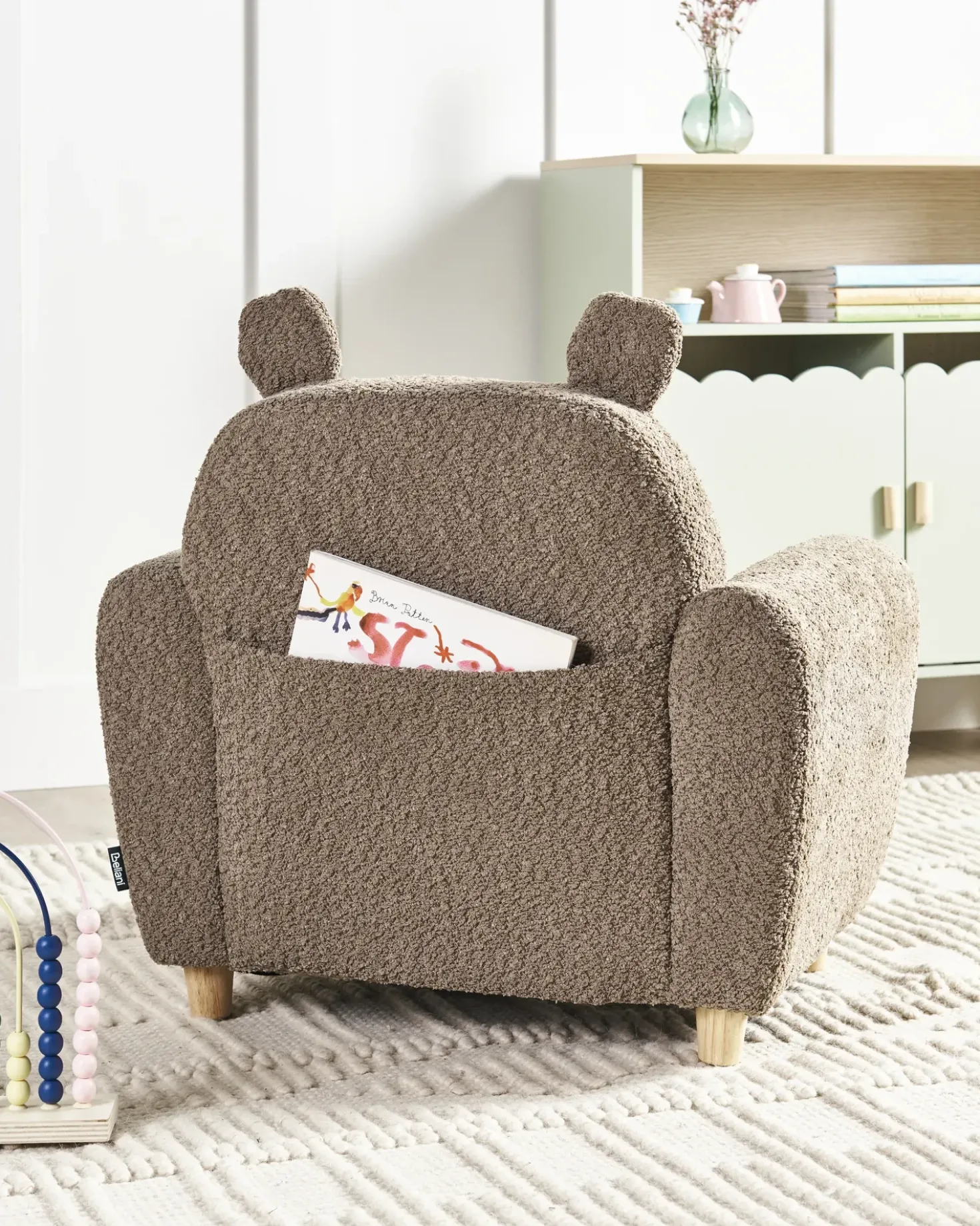 Poltrona per Bambini Ippopotamo MARIBO Bouclé Marrone