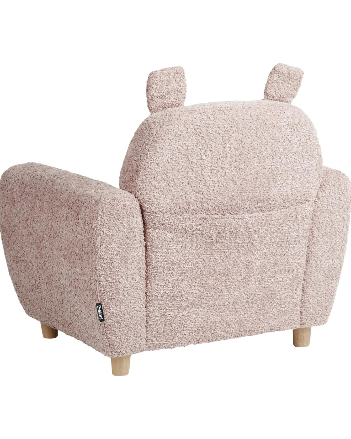 Poltrona per Bambini Ippopotamo MARIBO Bouclé Rosa pastello
