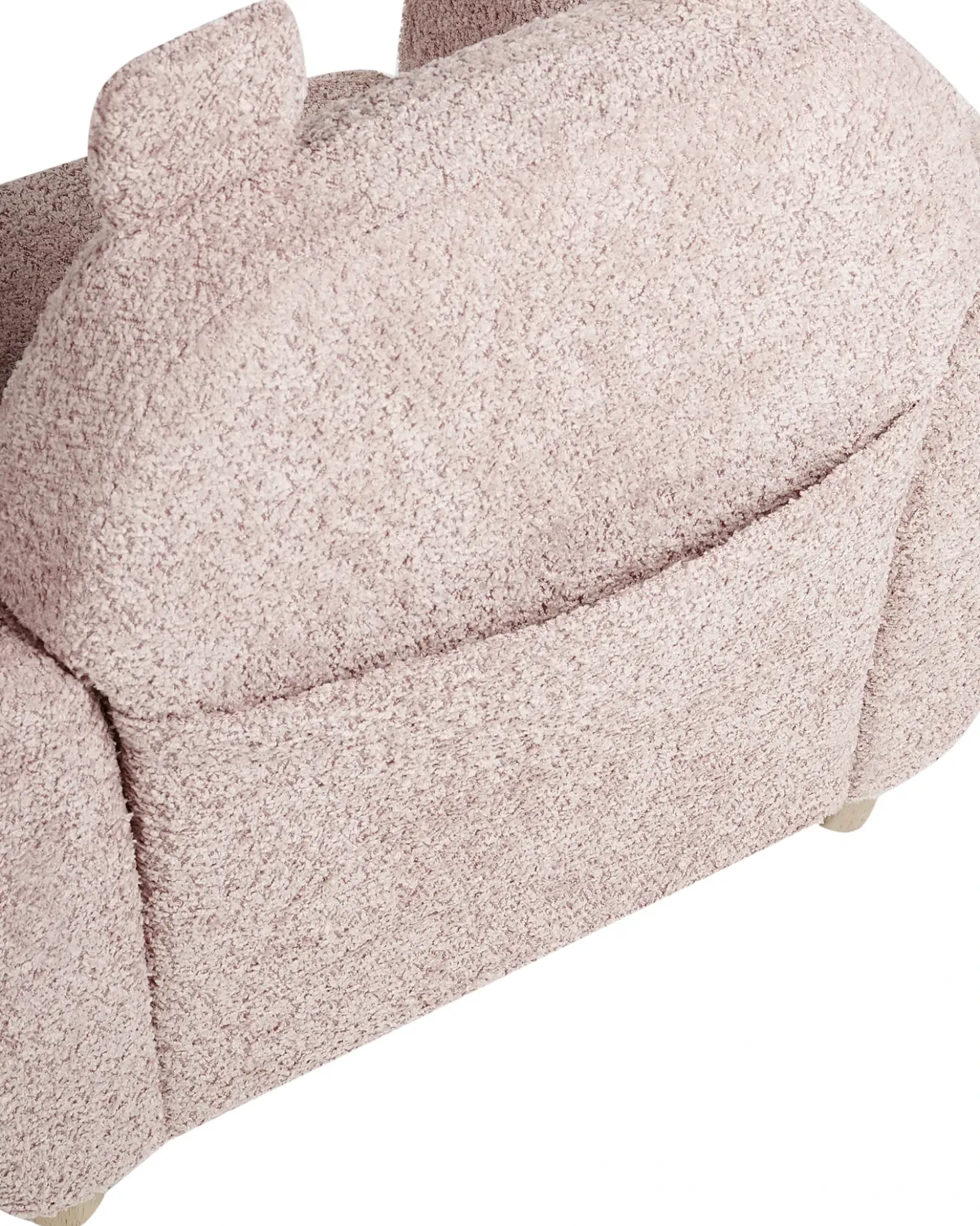 Poltrona per Bambini Ippopotamo MARIBO Bouclé Rosa pastello