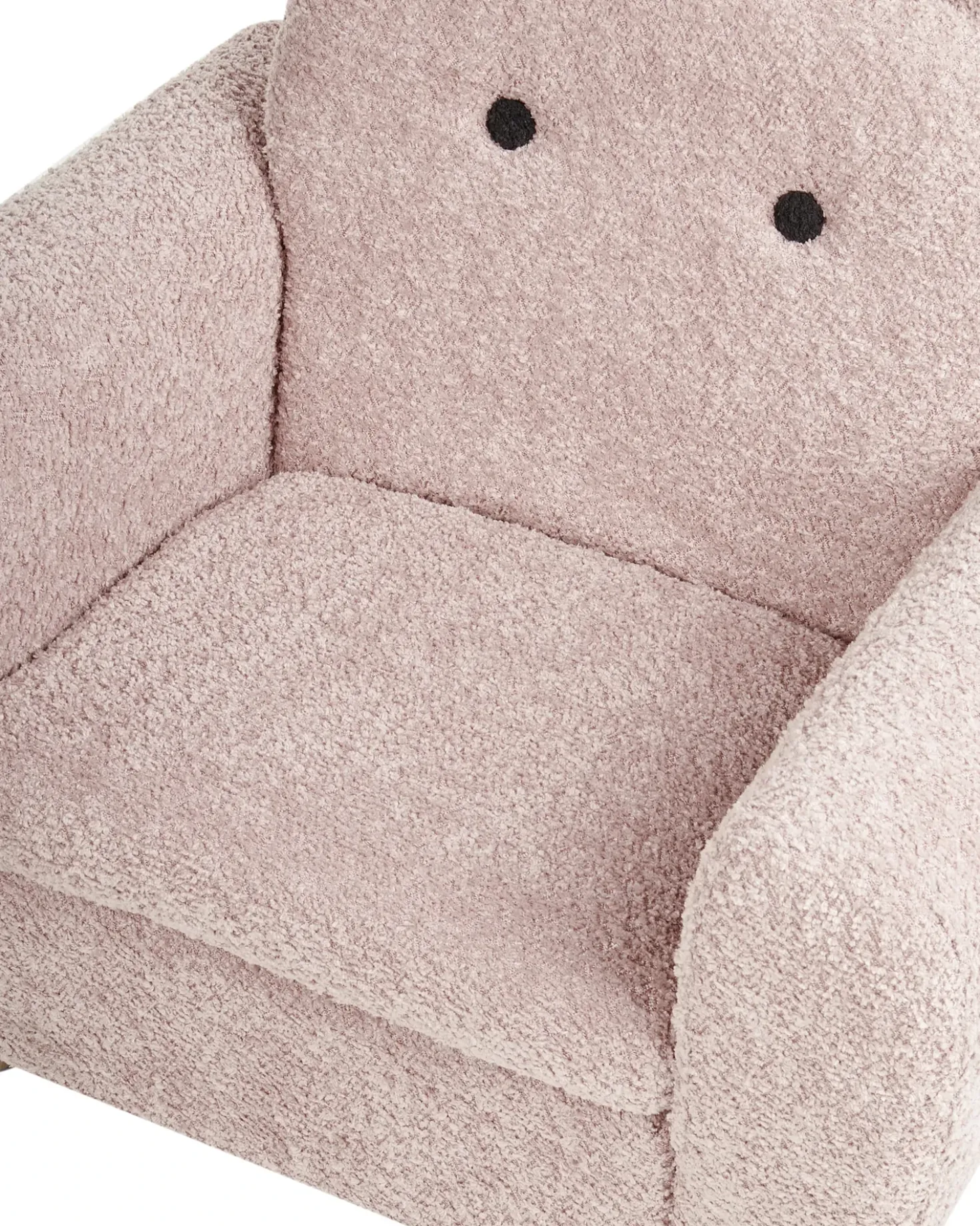 Poltrona per Bambini Ippopotamo MARIBO Bouclé Rosa pastello