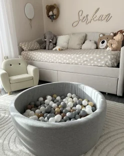 Poltrona per Bambini Ippopotamo MARIBO Tessuto Bianco sporco