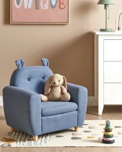 Poltrona per Bambini Ippopotamo MARIBO Tessuto Blu